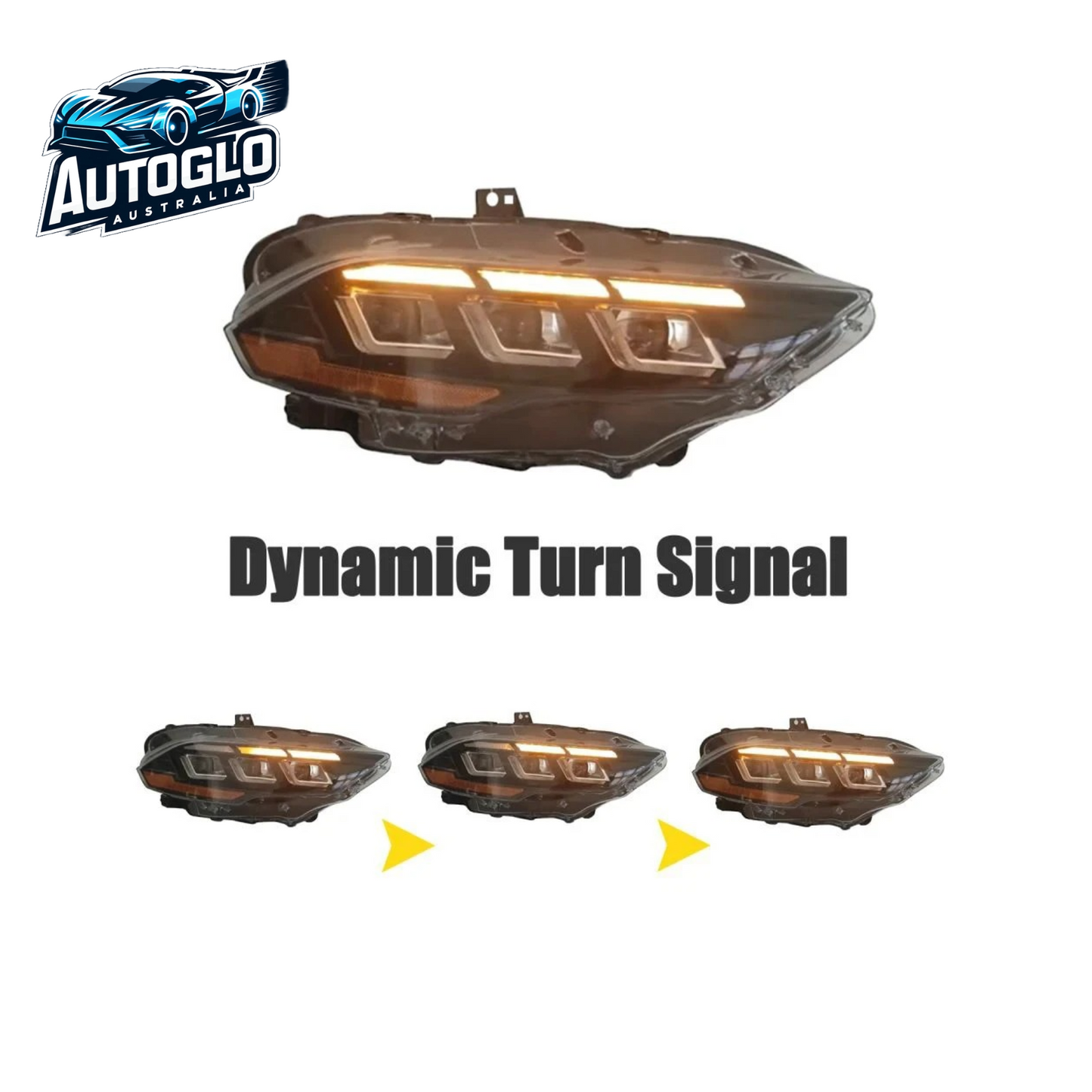 Autoglo Australia LED Headlights for 2018 - 2022 Ford Mustang with start-up Animation