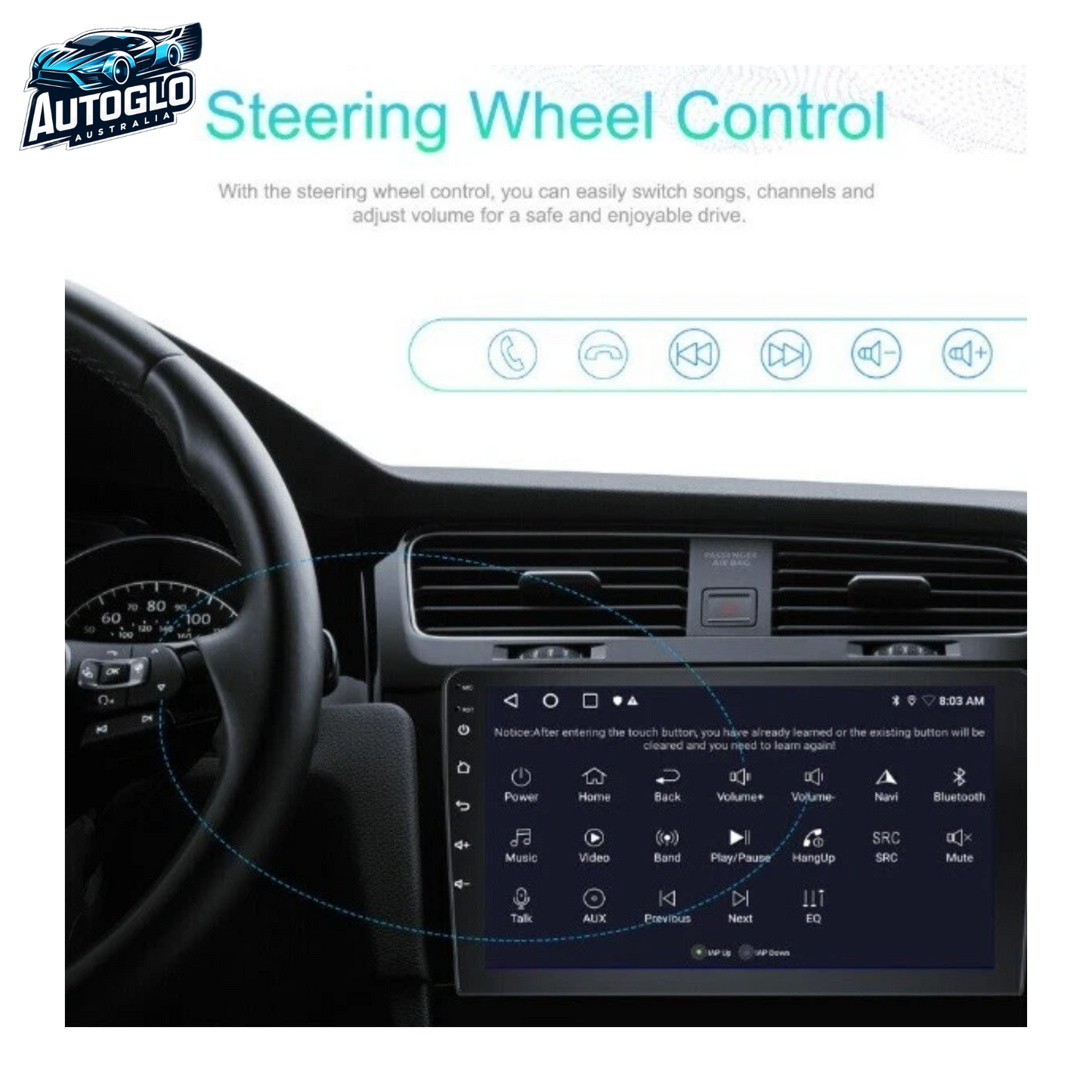 Autoglo Australia 9" Android Carplay BT GPS WiFi Stereo for Audi Q3 8U - 1 SD CARD (2015-18)