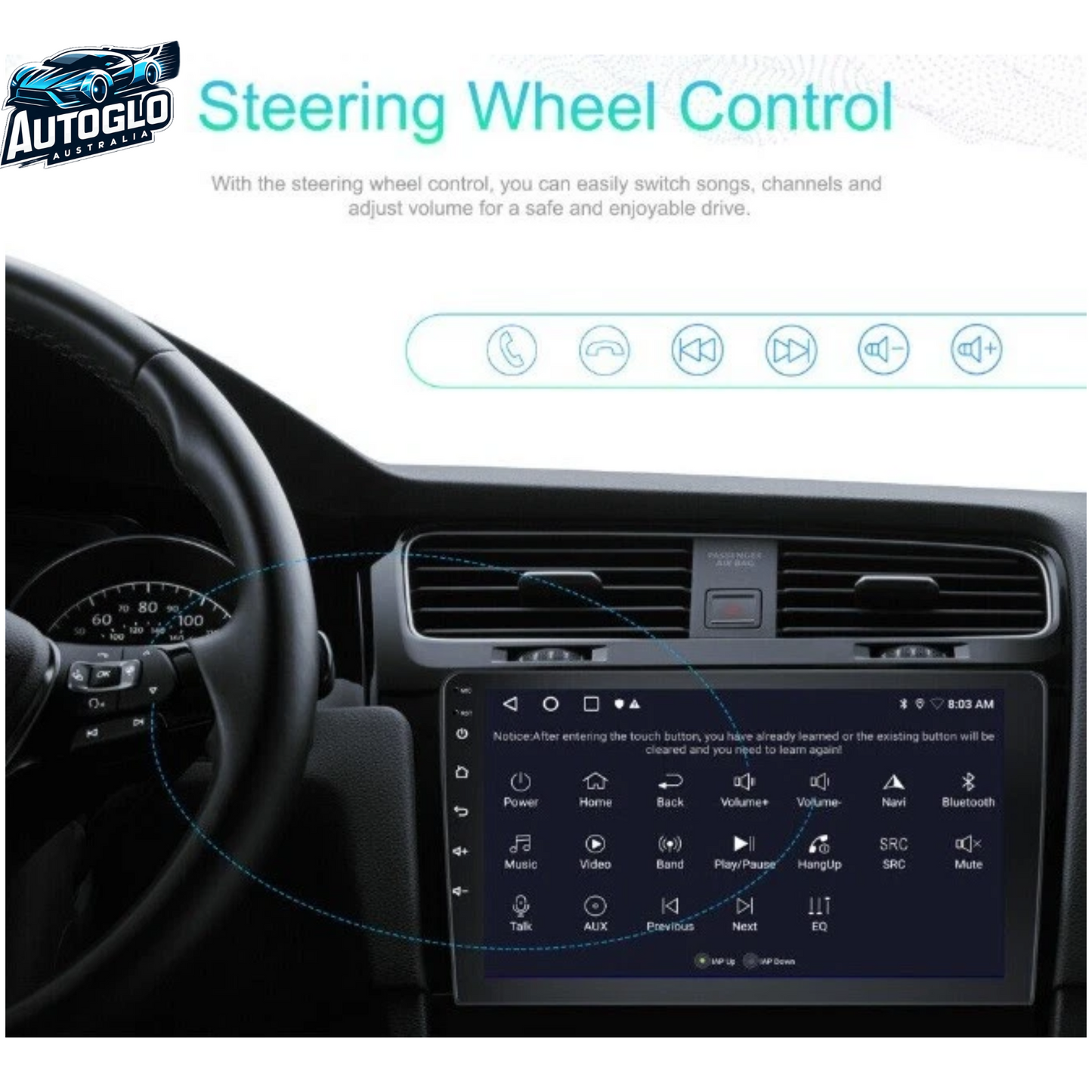 Autoglo Australia 10.1" Carplay Android 2GB+32GB BT GPS Stereo for JEEP WRANGLER JK 3 (2013-20)
