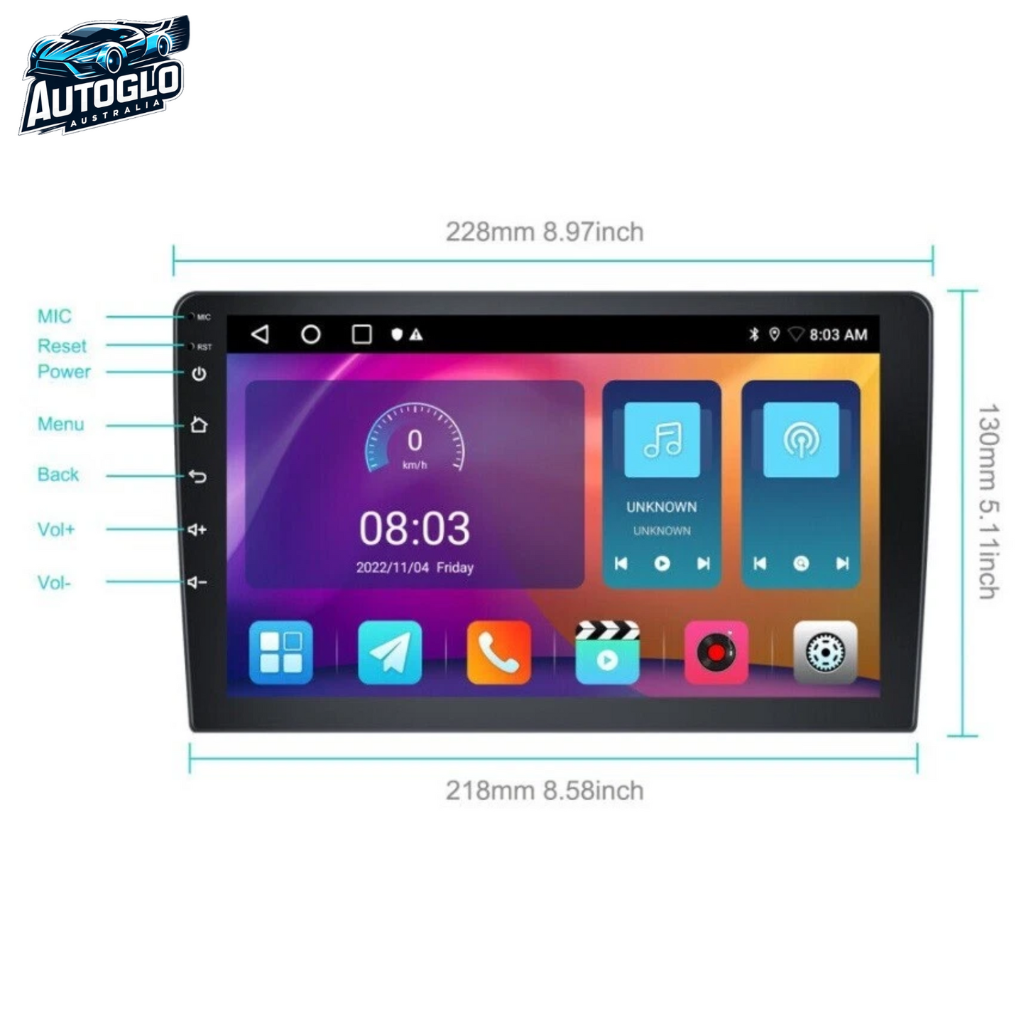 Autoglo Australia 9" Android 13 Carplay BT GPS WiFi Stereo for SKODA FABIA 2 (2014-18) 2GB+32G