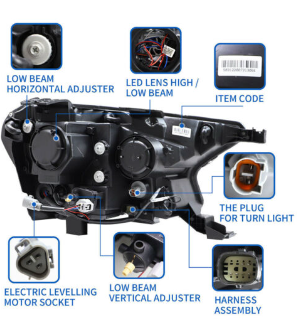 VLAND Full LED Headlights For Ford Ranger PX2 PXS 2016-2020 W/Sequential Signal