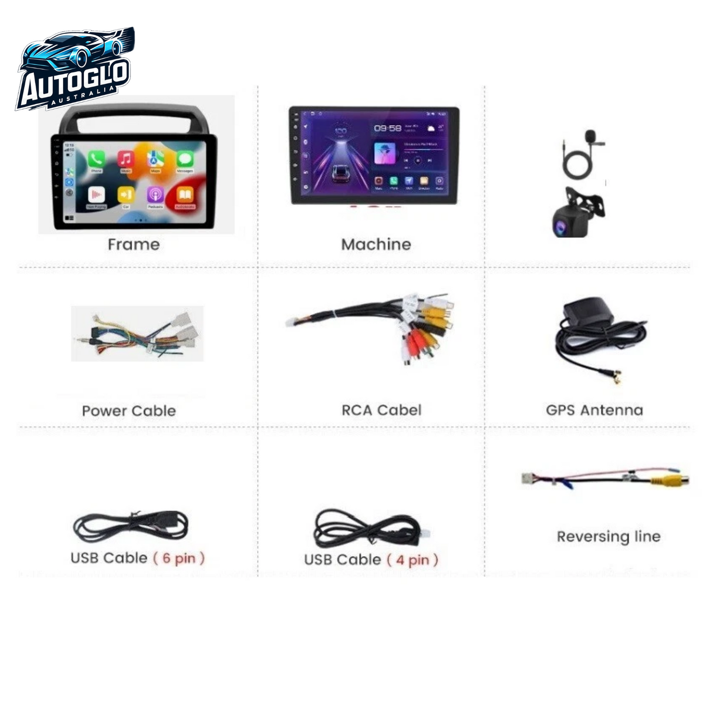 Autoglo Australia 9" (2G+32G) GPS BT WiFi CARPLAY ANDROID Stereo For KIA CARNIVAL (2006-11)