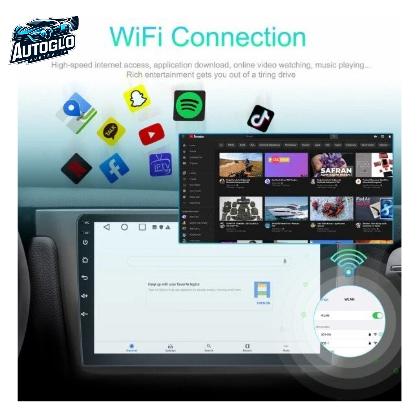 Autoglo Australia 9" CarPlay Android 13 GPS BT WiFi Stereo For HONDA ACCORD 8th 2GB+32GB (2008-12)