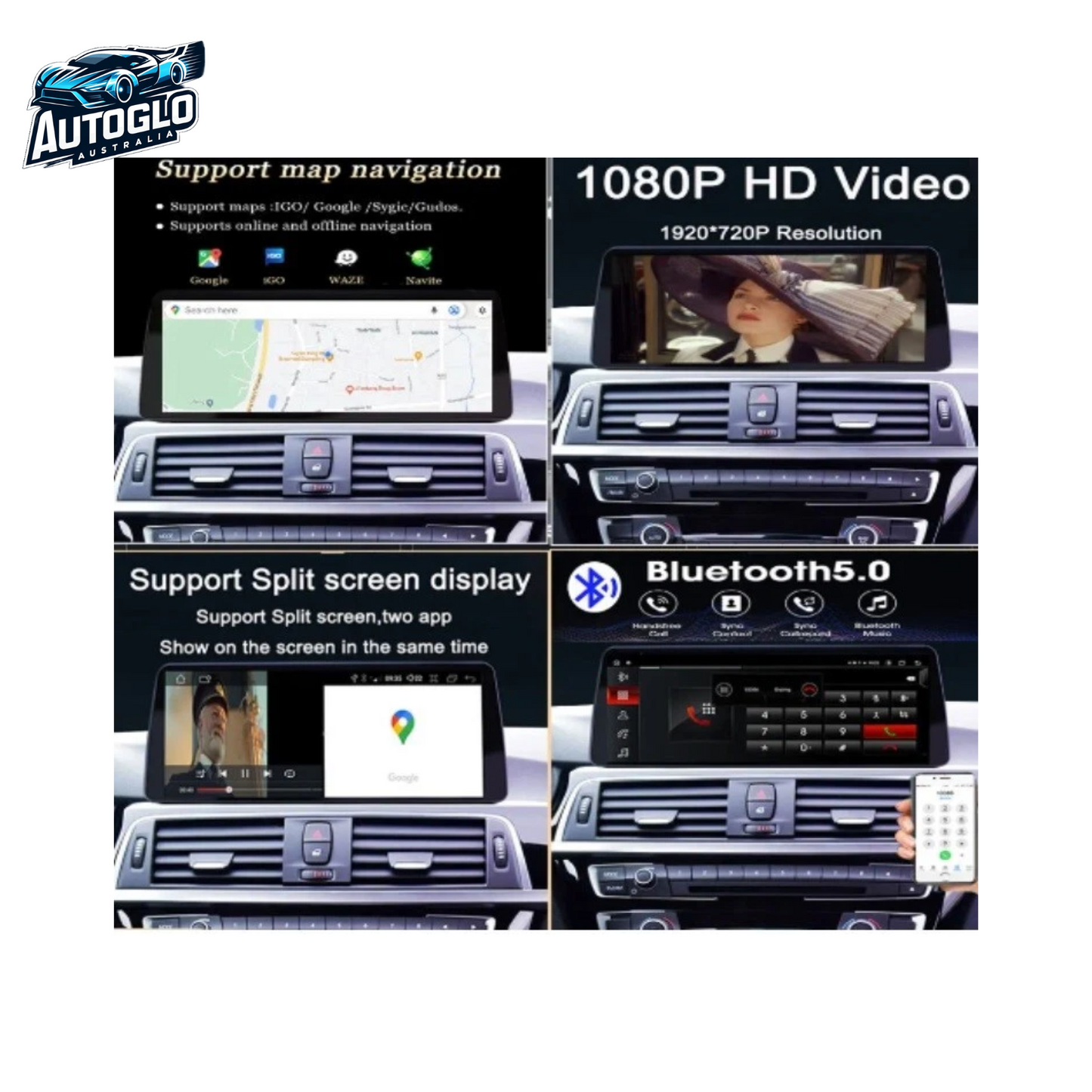 Autoglo Australia BMWBMW 1/2 Series F20 NBT 12.3" XL FHD Carplay Android BT GPS 4G Auto Stereo (NBT)