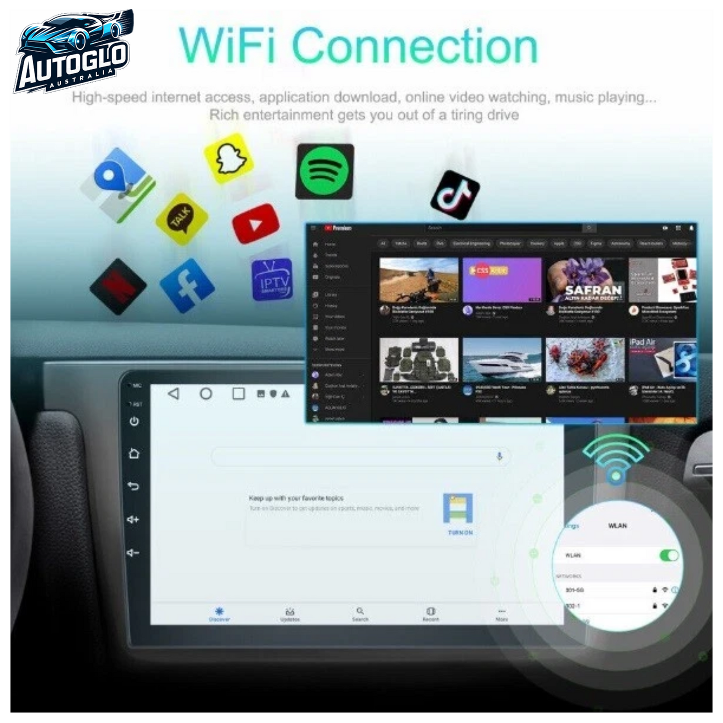 Autoglo Australia 9" CarPlay Android For MAHINDRA XUV500 (2010+) GPS BT WiFi (2GB+32GB)
