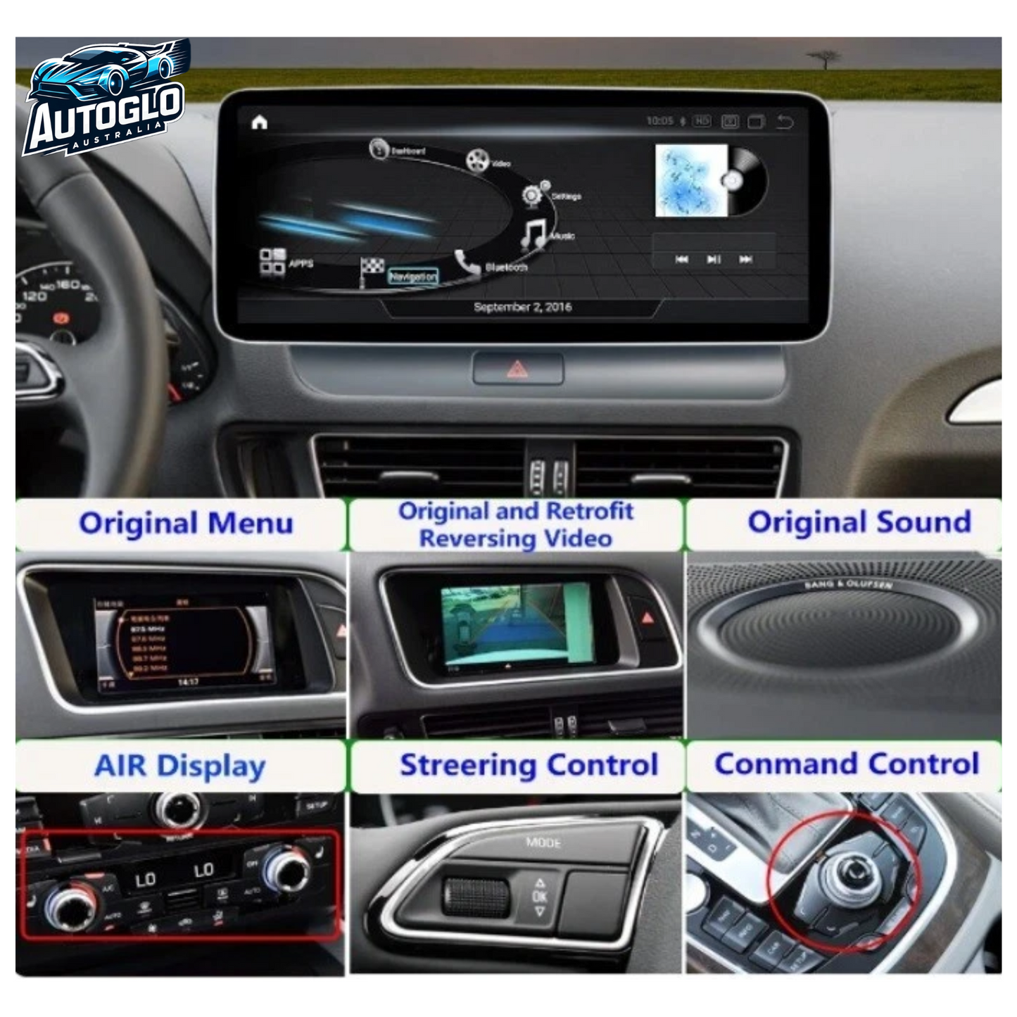 Autoglo Australia 10.25" Android Carplay Car Stereo For Audi A4 B8 A5 CONCERT MMI (2009-16)