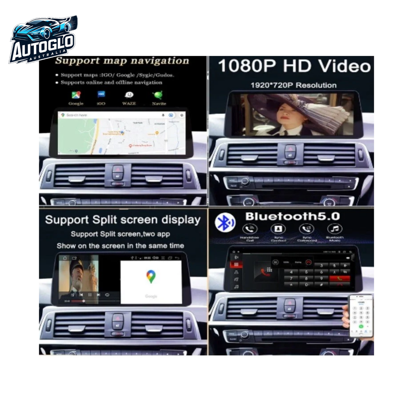Autoglo Australia 10.25" FHD Carplay Android BT GPS 4G Auto Stereo (NBT only) for BMW 3/4 F Series