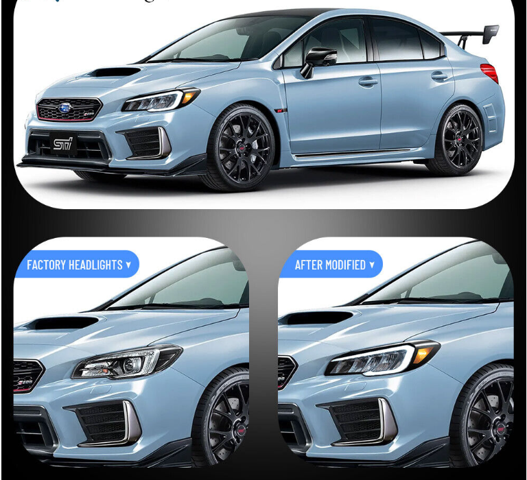 VLAND LED Projector Headlights For 2015-2021 Subaru WRX w/ Sequential Indicators