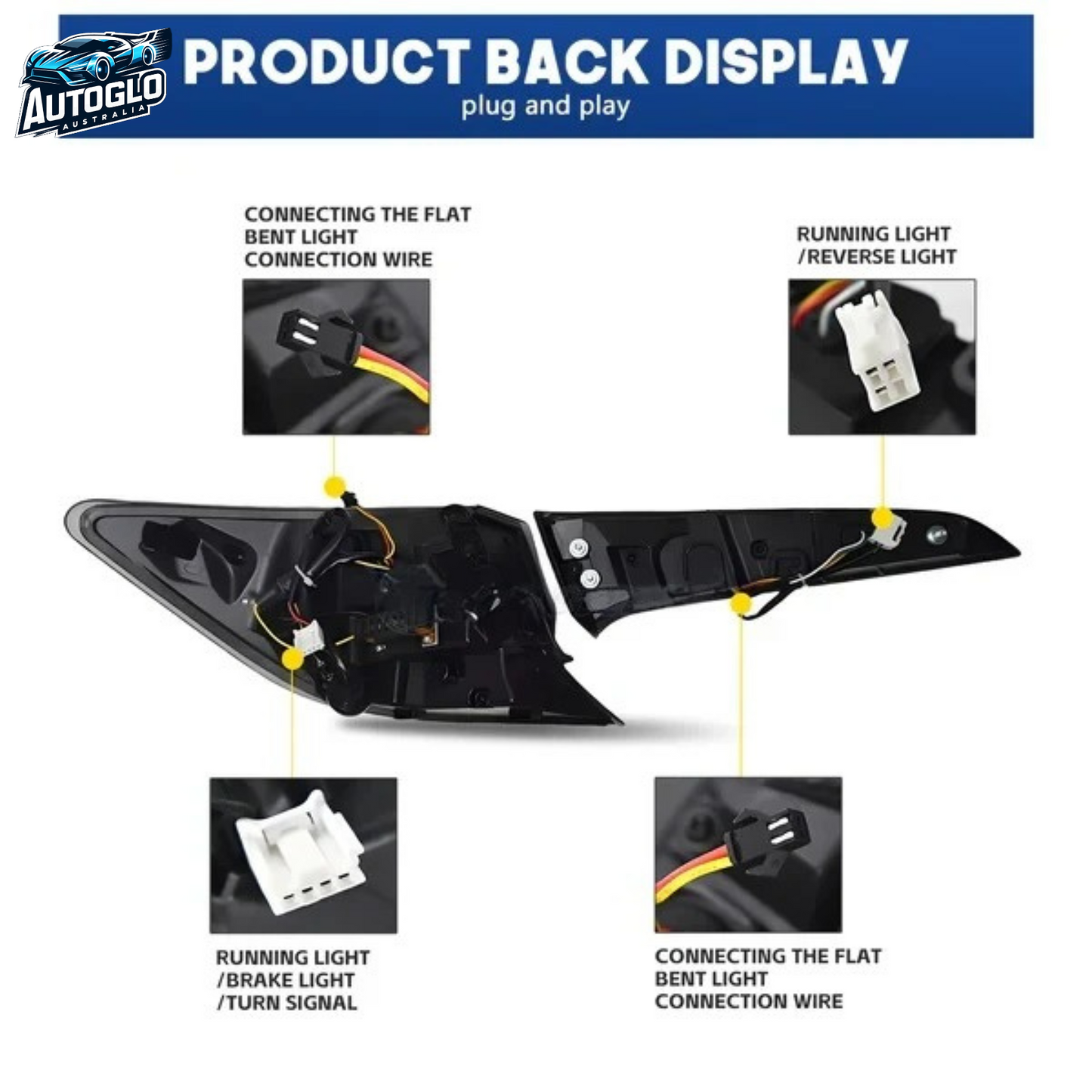 Autoglo Australia Led Tail Lights For Toyota Corolla Hatchback 2018-2023 DRL Start UP Animation