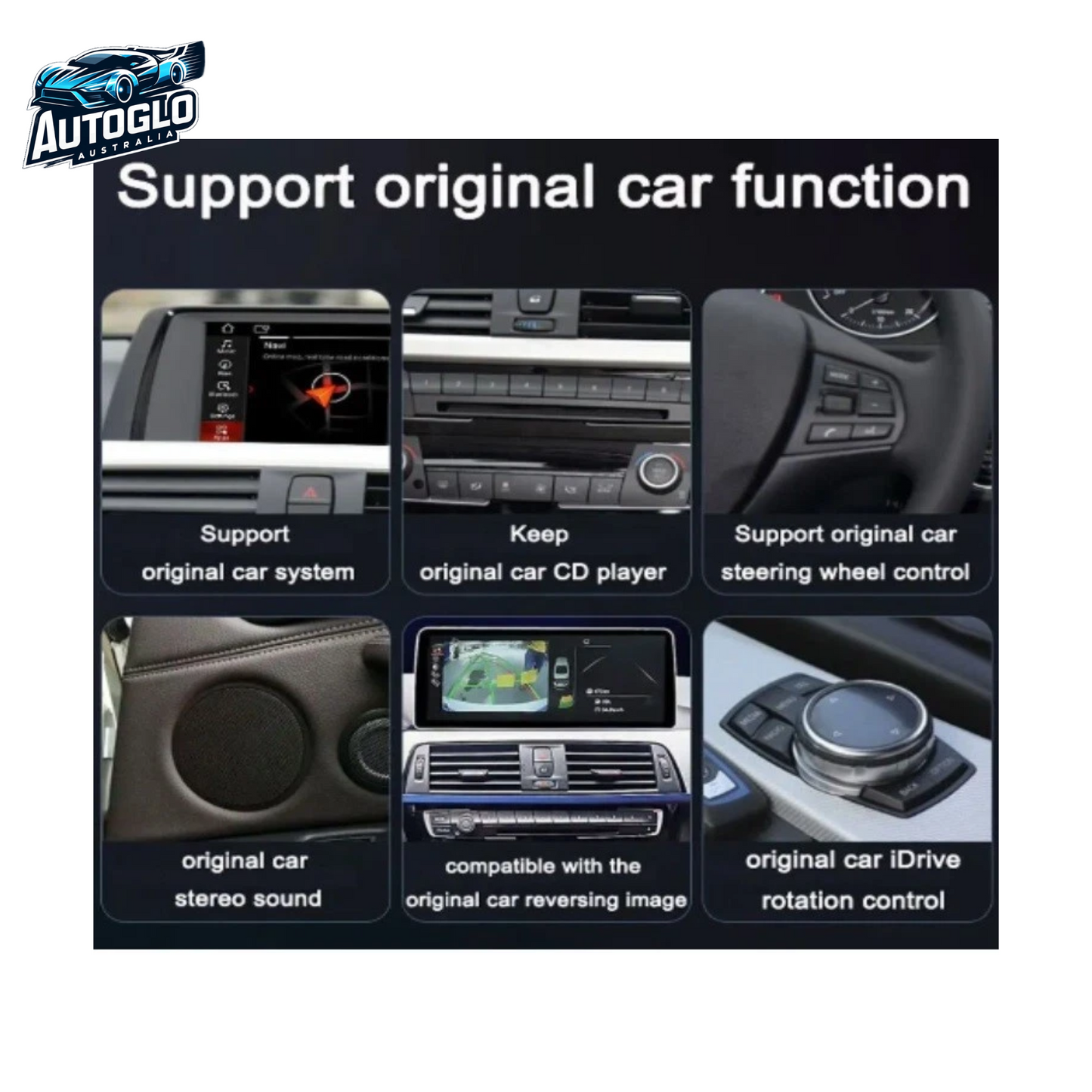 Autoglo Australia BMW 3 Series E90/91 5 Series E61/61 12.3" XL FHD Carplay Android Stereo BT CIC
