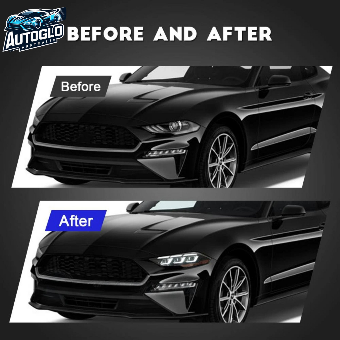 Autoglo Australia LED Headlights for 2018 - 2022 Ford Mustang with start-up Animation