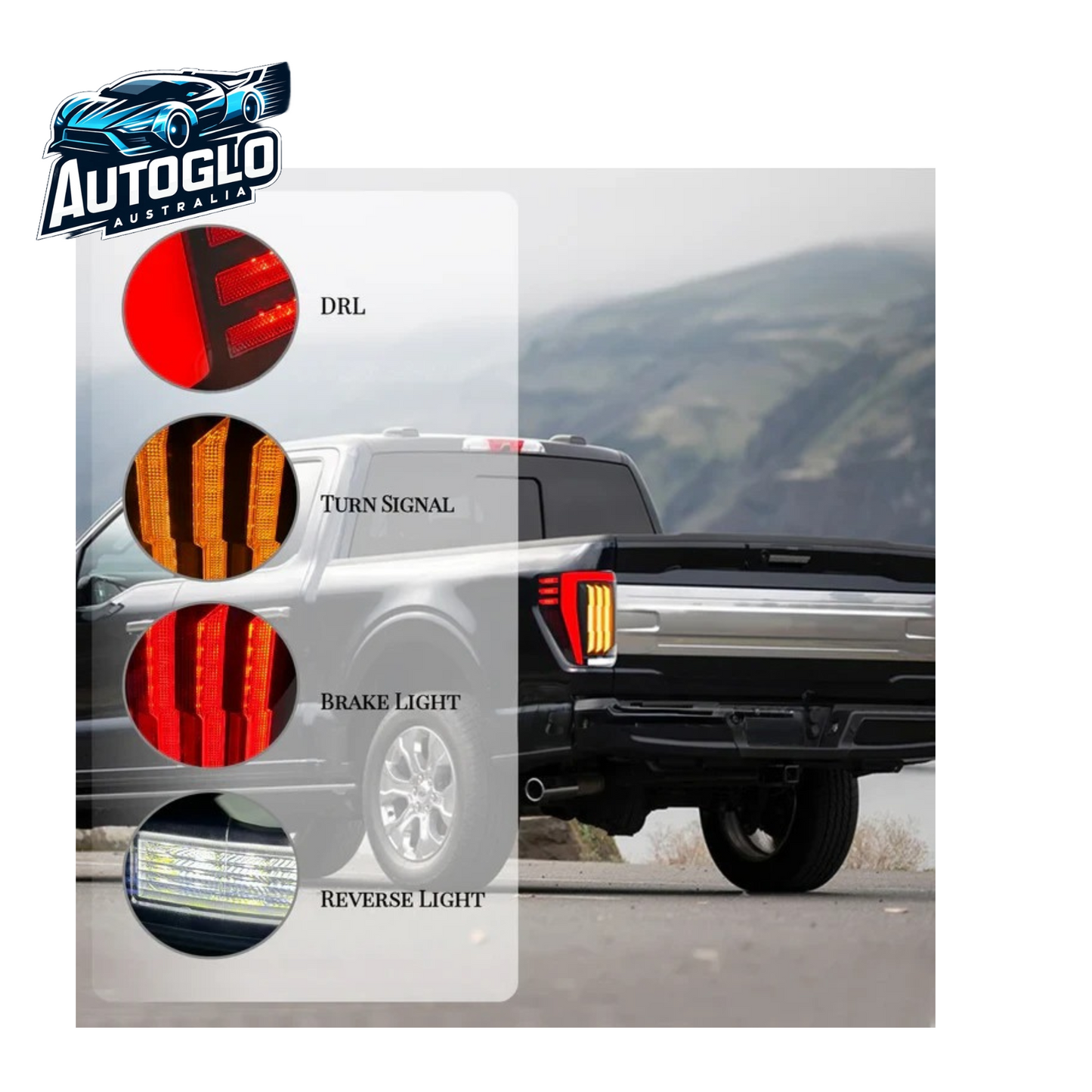 Autoglo Australia LED Tail Lights for Ford F150 F-150 2021 2022 2023 Rear Lamp