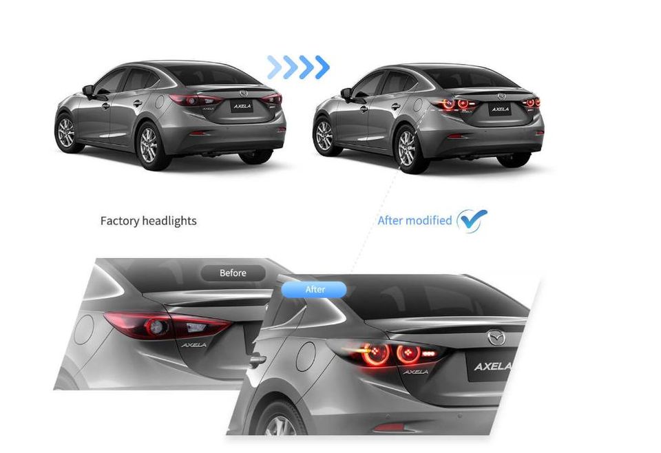 LED Taillights Smoke Lens Rear Lamps For 2019 2020 2021 Mazda3 Axela Sedan