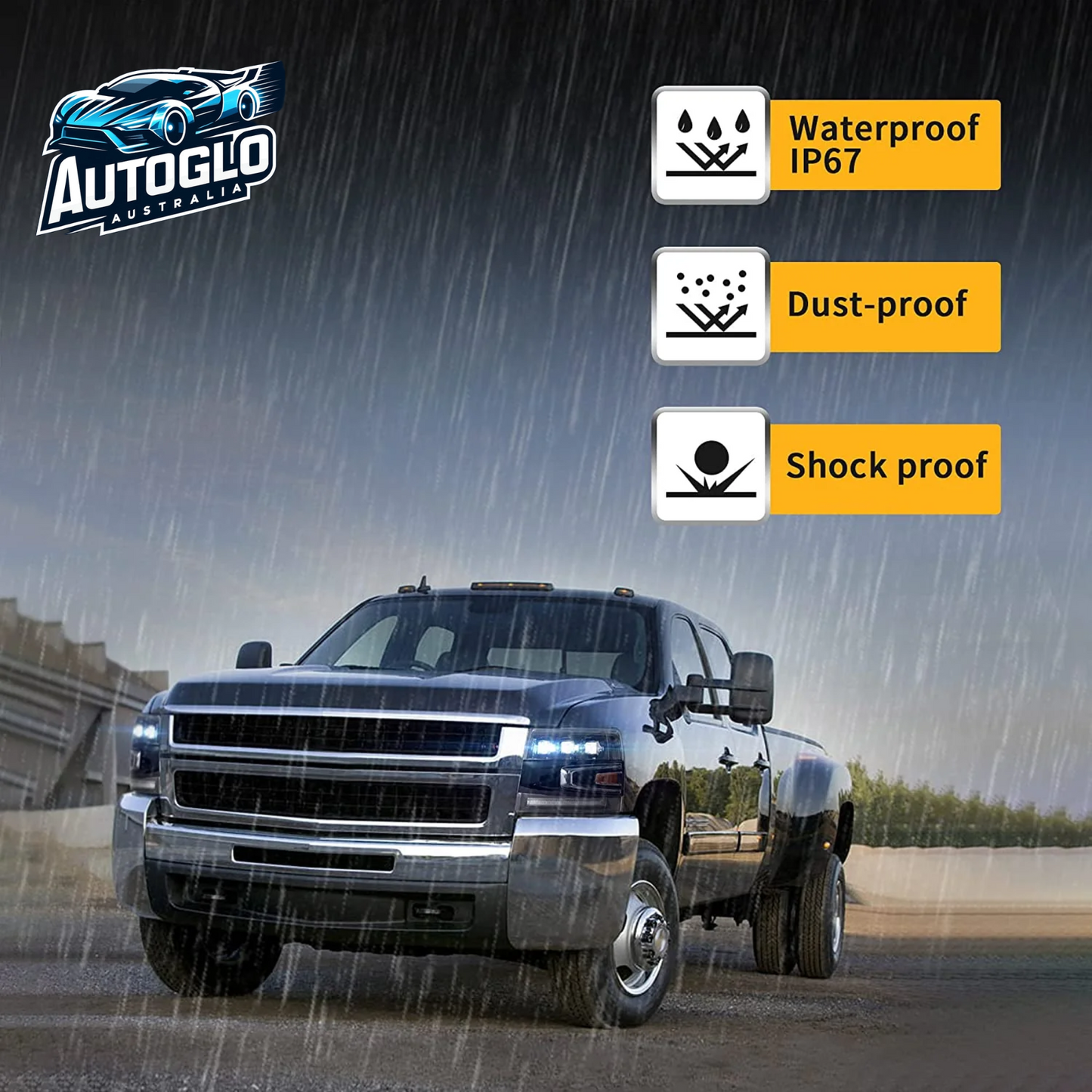 VLAND Projector LED Headlights For 2007-2013 Chevrolet Chevy Silverado 1500 / 2500HD /3500HD With Blue Breathing Lighting