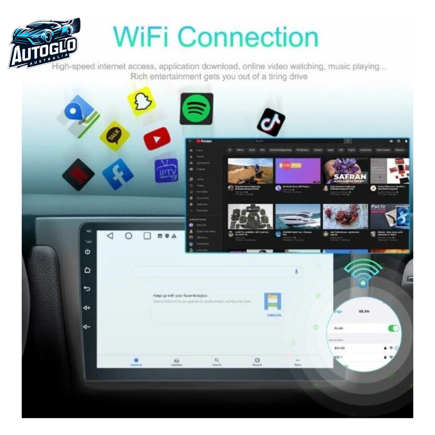 Autoglo Australia 9" CarPlay Android 13 GPS BT WiFi 2GB+32GB Stereo For TOYOTA YARIS (2016-18)