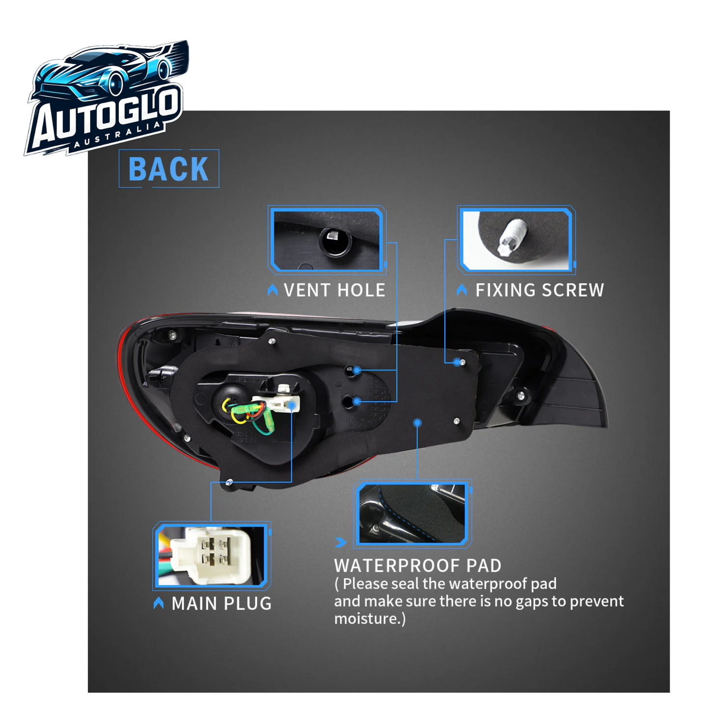 VLAND Set of Dual Beam Projector Headlights and Full LED Tail Lights for Toyota 86 and Subaru BRZ