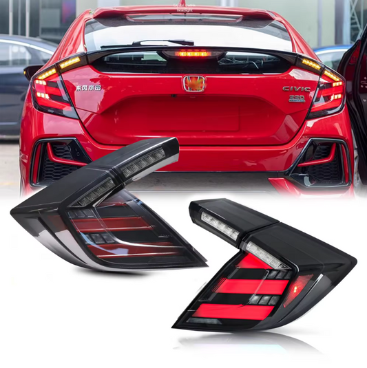 Autoglo Australia Smoked Fully LED Aftermarket Taillights For 2016-2021 Honda Civic Hatchback V1 - Autoglo Australia
