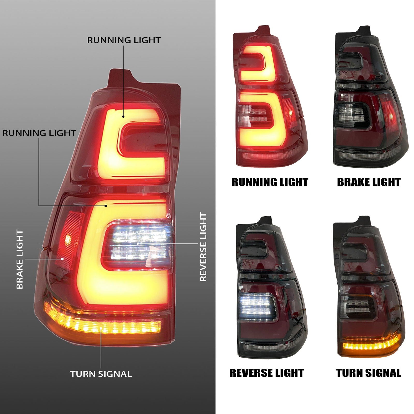 Autoglo Australia Smoked Taillights for 2003-2009 Toyota Prado - Autoglo Australia