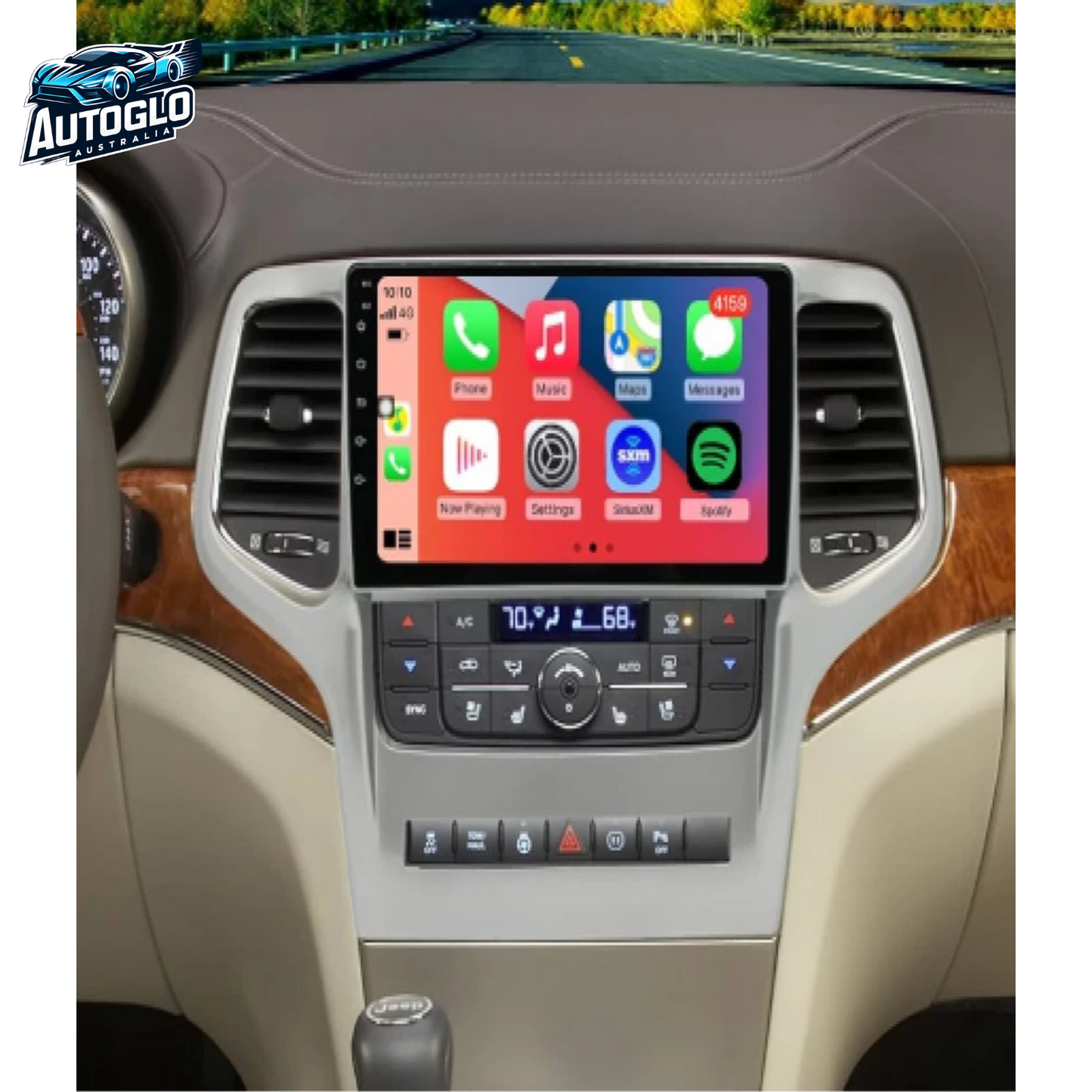 Autoglo Australia 9" (2G+32G) CARPLAY ANDROID GPS BT WiFi Stereo For JEEP GRAND CHEROKEE (2008-13)