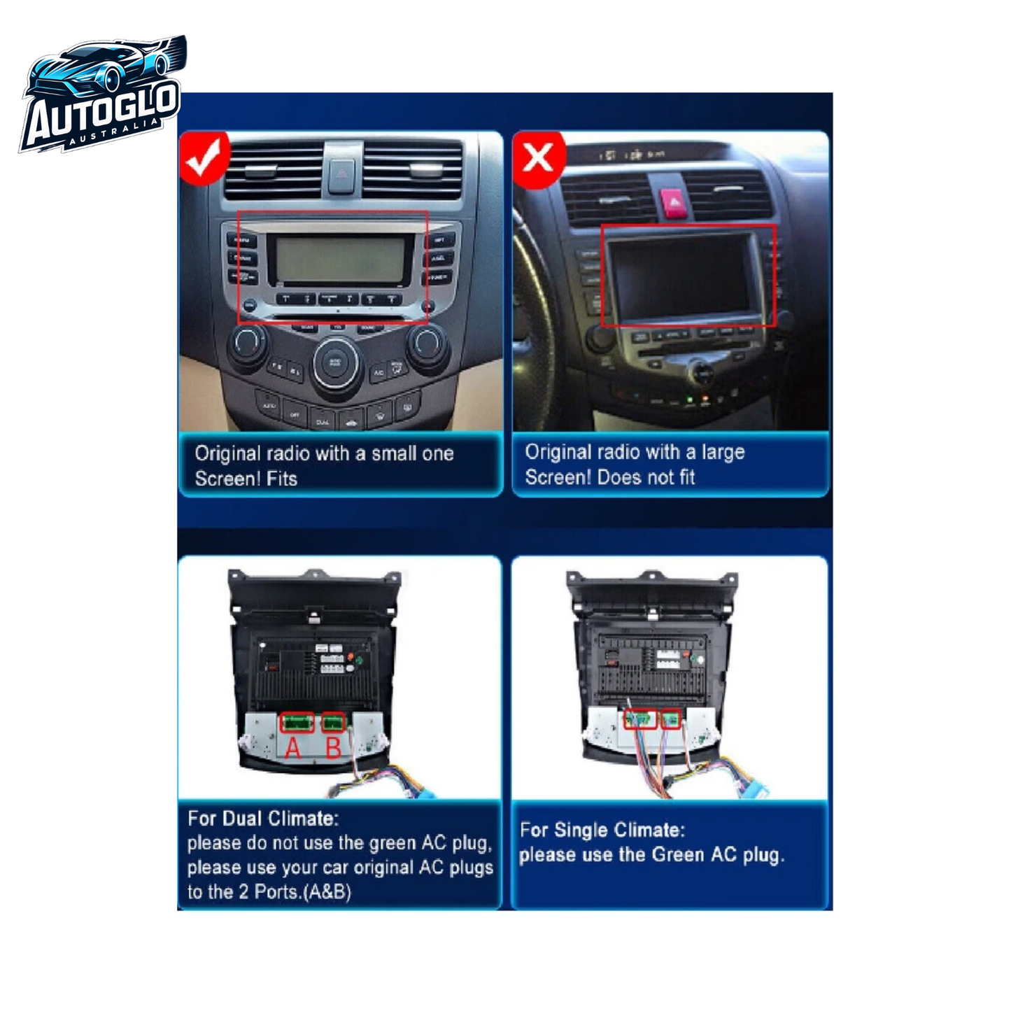 Autoglo Australia 10.1" Android Stereo Carplay for HONDA ACCORD 7th GEN 2003-07 (2GB+32G) +Gifts