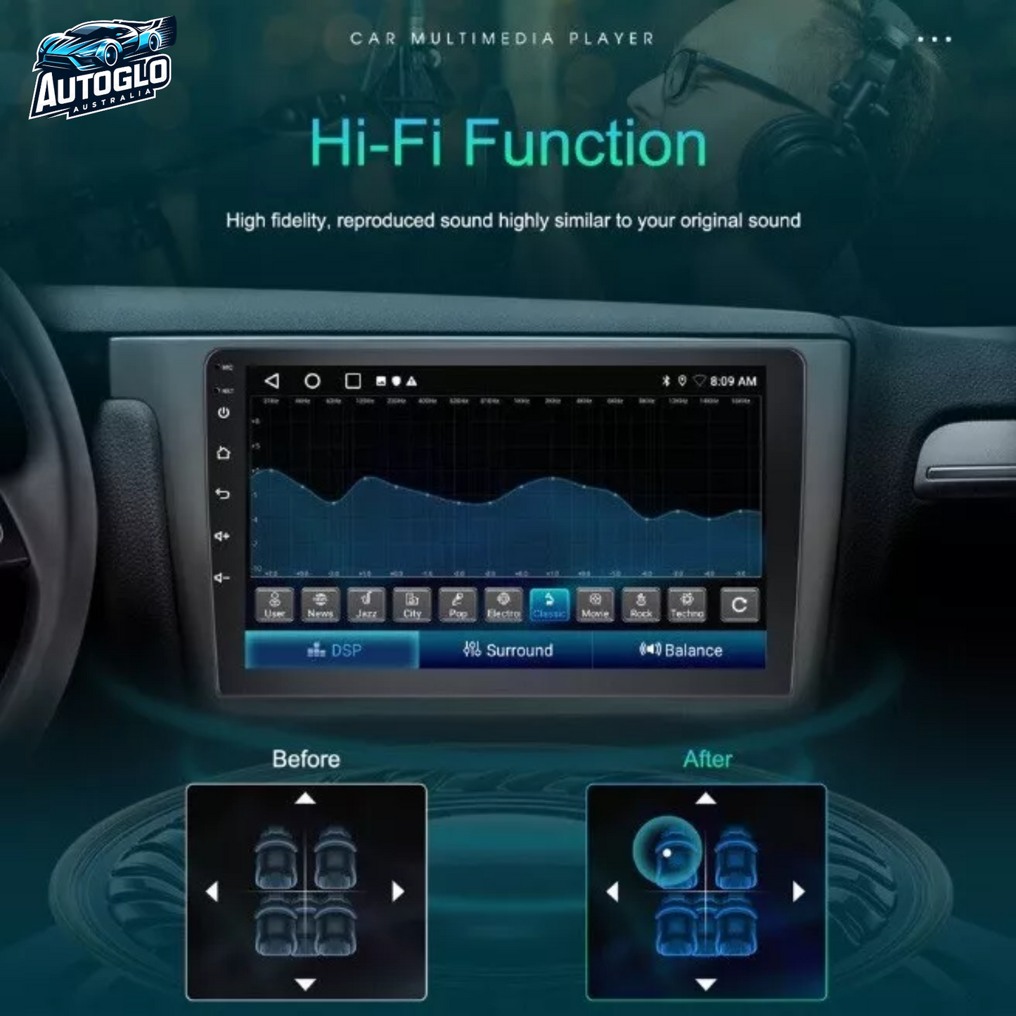 Autoglo Australia 9" (2GB+32G ) Android Carplay BT GPS Stereo for RENAULT MEGANE 2 (2002-09)