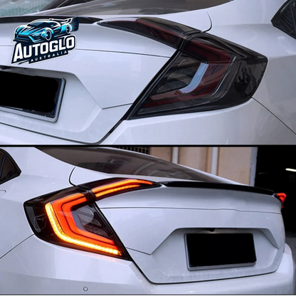 Autoglo Australia LED Tail Lights for Honda Civic 2016-2021 DRL Start Up Animation Rear Lamp Assembly