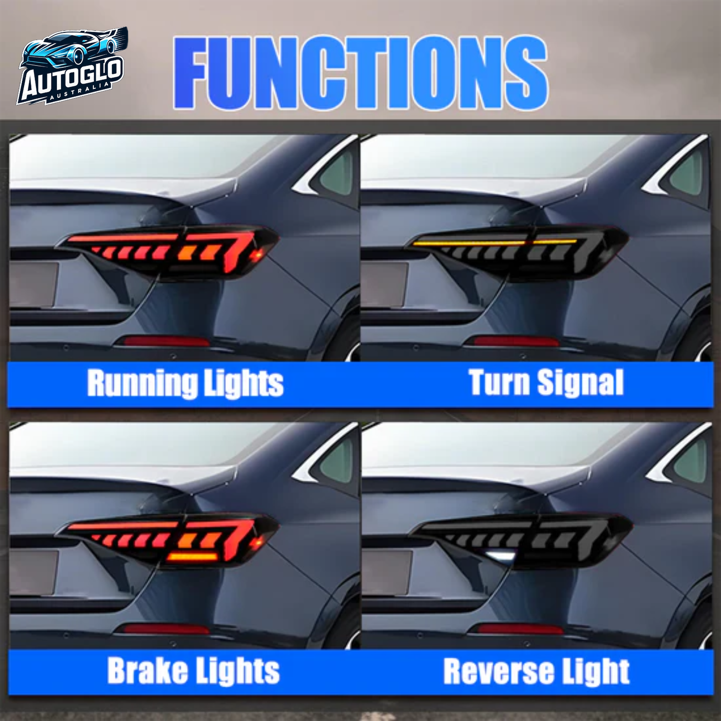 Autoglo Australia 11th Gen Honda Civic Sedan (2022–2026) RGB LED Tail Lights