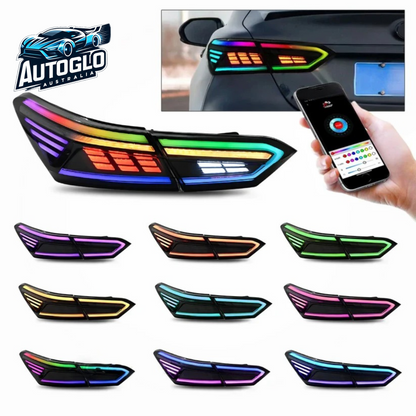 Autoglo Australia for Toyota Camry LED RGB Tail Lights 2018-2024 Rear Back Lamps