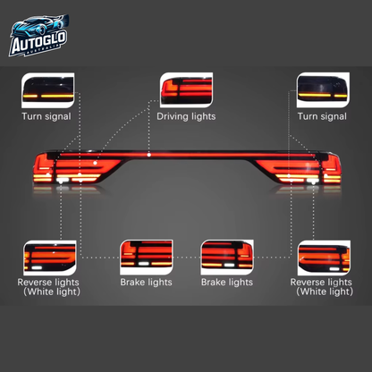 Autoglo Australia Toyota Land Cruiser LC300 2022–2024 Through Type LED Tail Lights Smoke Rear Lamp