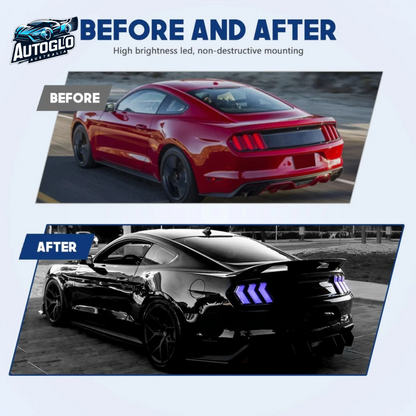 Autoglo Australia LED Tail Lights for Ford Mustang 2015-2023 DRL Animation 6 Kinds Mode Of Turn Signal Rear Lamp Plug And Play