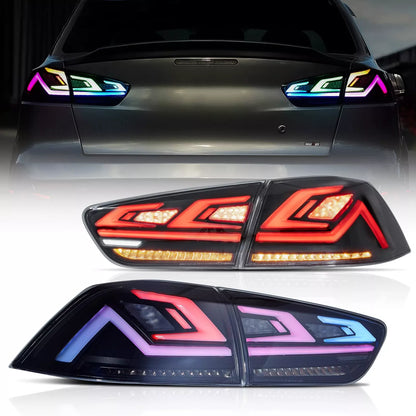 Autoglo Australia LED RGB Tail Lights for Mitsubishi Lancer 08-17 ES VRX EVO X Start Up Animation Rear Lights