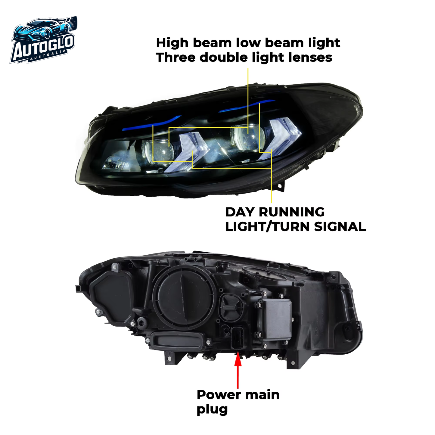 Autoglo Australia Headlamp for BMW 5 Series 2011–2017