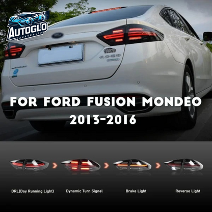 Autoglo Australia LED Tail Lights For Ford Fusion Mondeo 2013-2016 Dark Smoked Porsche Style 4PCS