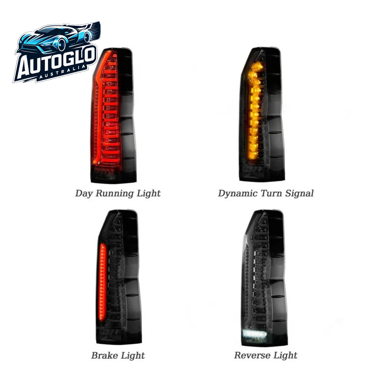 Autoglo Australia LED Tail Lights For Toyota Hiace 6th H300 2019-2023 Sequential with Animation DRL