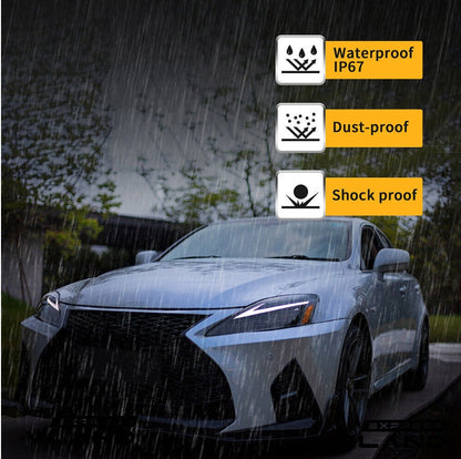 LED Projector Headlights For 2006-2013 Lexus IS250 IS350 ISF Dynamic Blue DRL