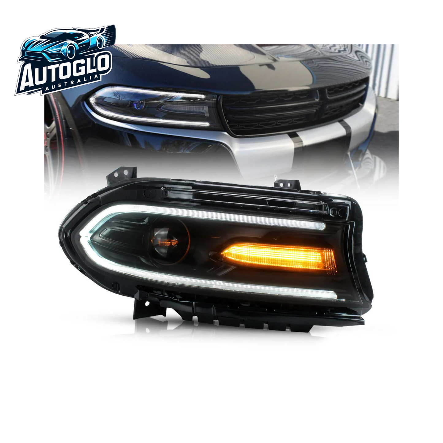 VLAND Dual Beam Projector Headlights For Dodge Charger 2015-2020