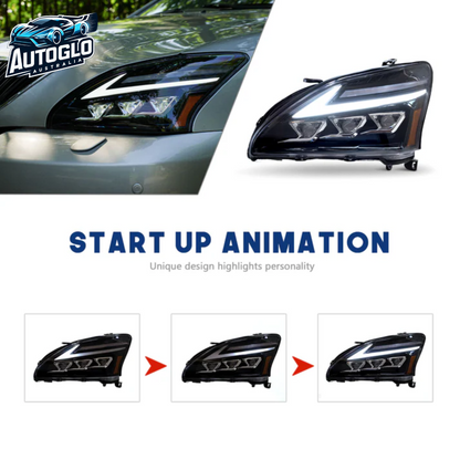 Autoglo Australia LED Headlights For Lexus RX330 RX350 RX400h 2003-2009 Start UP Animation High Quality Continuous Front lights