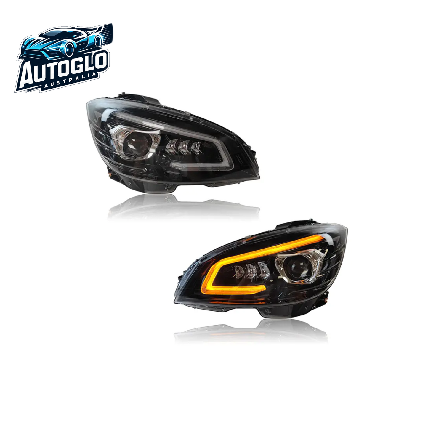 Autoglo Australia LED Headlights for 2007-2014 Mercedes Benz W204