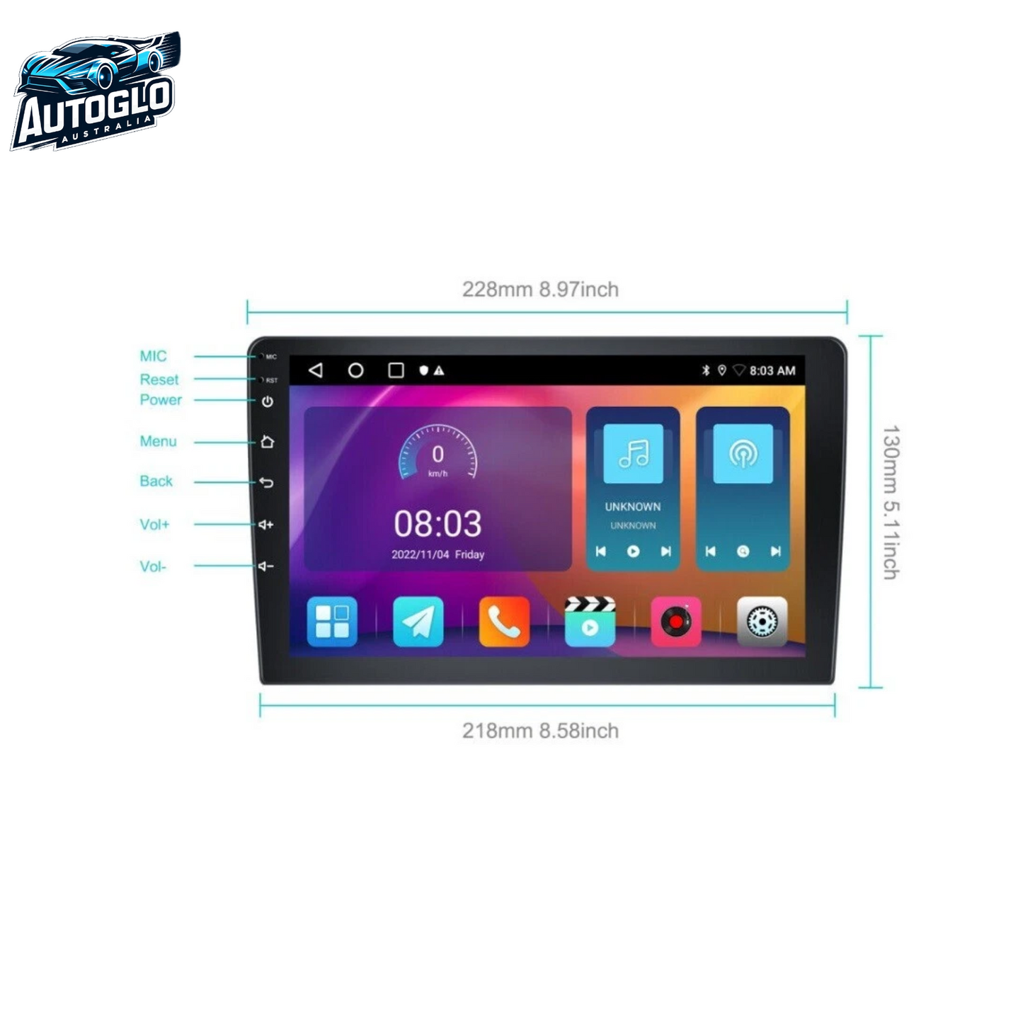 Autoglo Australia 9" (2GB+32G) Android Carplay BT GPS WiFi Stereo for HONDA JAZZ CITY (2002-08)