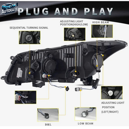 Autoglo Australia 2008-2012 FULL LED Headlights For Honda Accord DRL Start up Animation