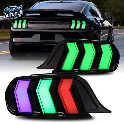 Autoglo Australia LED Tail Lights for Ford Mustang 2015-2023 DRL Animation 6 Kinds Mode Of Turn Signal Rear Lamp Plug And Play