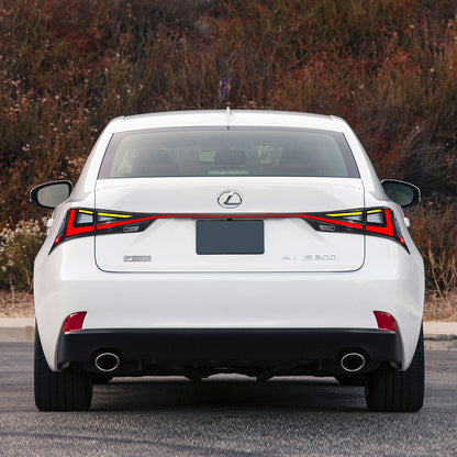 VLAND LED taillights for Lexus IS250 300h 350 F 2014-2020, red running lights, red brake lights, diamond white reverse lights