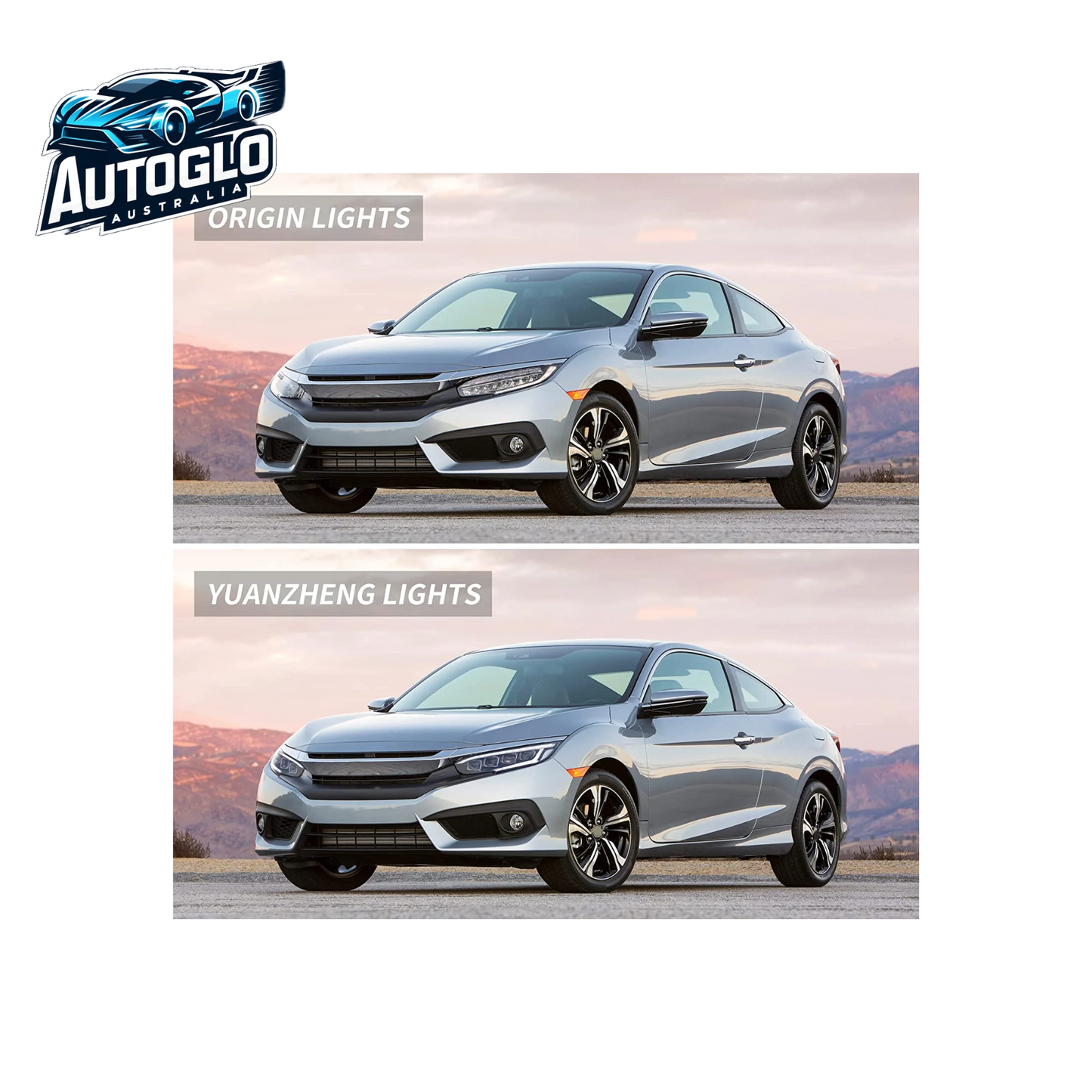 VLAND LED Projector Headlights For 10th Gen Honda Civic Sedan / Coupe / Hatchback / Type R 2016-2020 With Start-up Animation