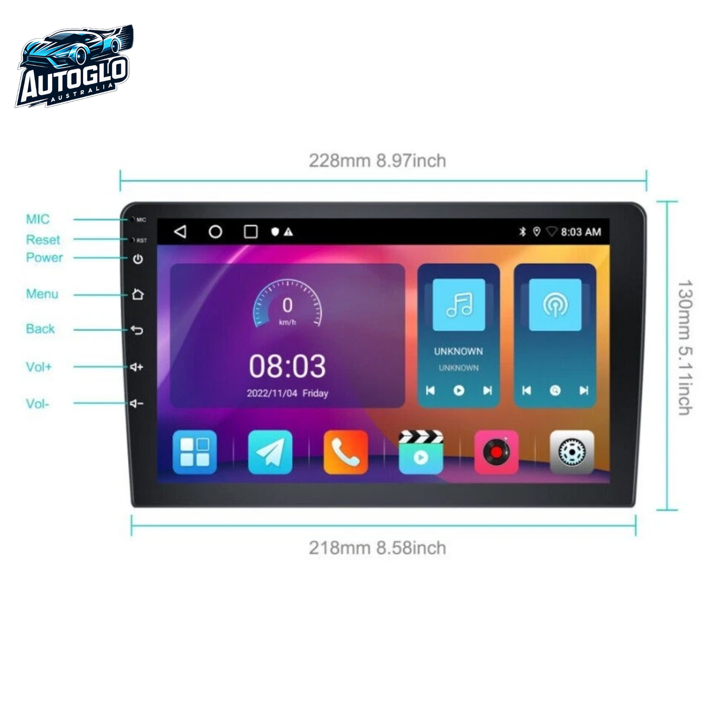 Autoglo Australia 9" Android 13 Carplay GPS BT Stereo for Lexus CT200H LOW (2011-19)