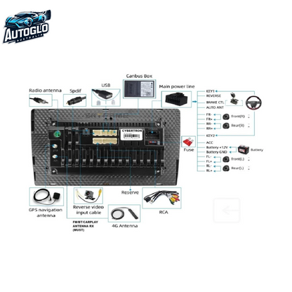 Autoglo Australia 9" CarPlay Android 13 GPS BT Stereo For TOYOTA PRADO LC120 (2002-10) 2GB+32GB