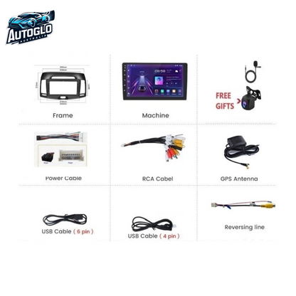 Autoglo Australia 9" CarPlay Android For HYUNDAI ELANTRA (2007-10) GPS BT WiFi 2GB+32GB Android11