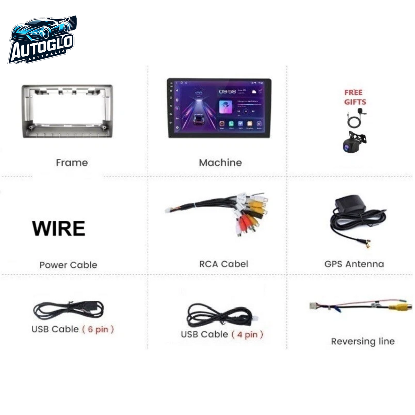 Autoglo Australia 9" (2G+32G) GPS BT WiFi CARPLAY ANDROID Stereo For SUBARU IMPREZA WRX (2000-05)