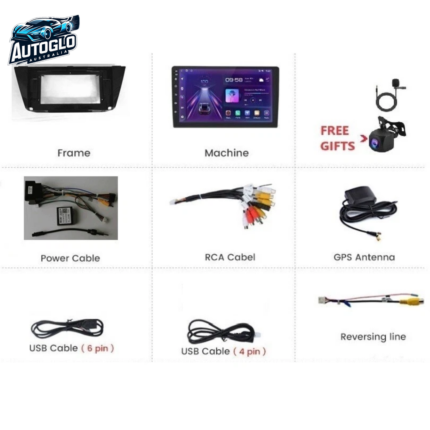 Autoglo Australia 10" (2+32G) CarPlay Android GPS BT WiFi Stereo For VW TIGUAN (2016-22)