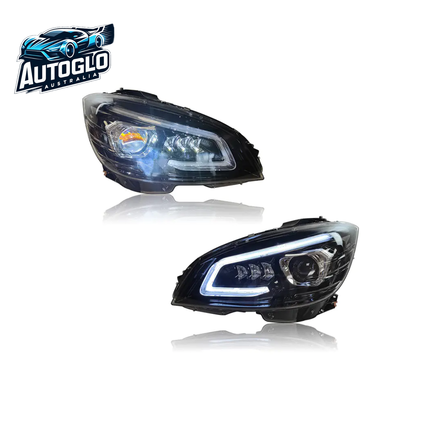 Autoglo Australia LED Headlights for 2007-2014 Mercedes Benz W204