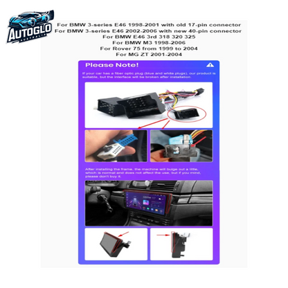 Autoglo Australia 9" (2G+32G) GPS BT WiFi CARPLAY ANDROID 13 Stereo BMW 3 Series E46 (1998-2006)
